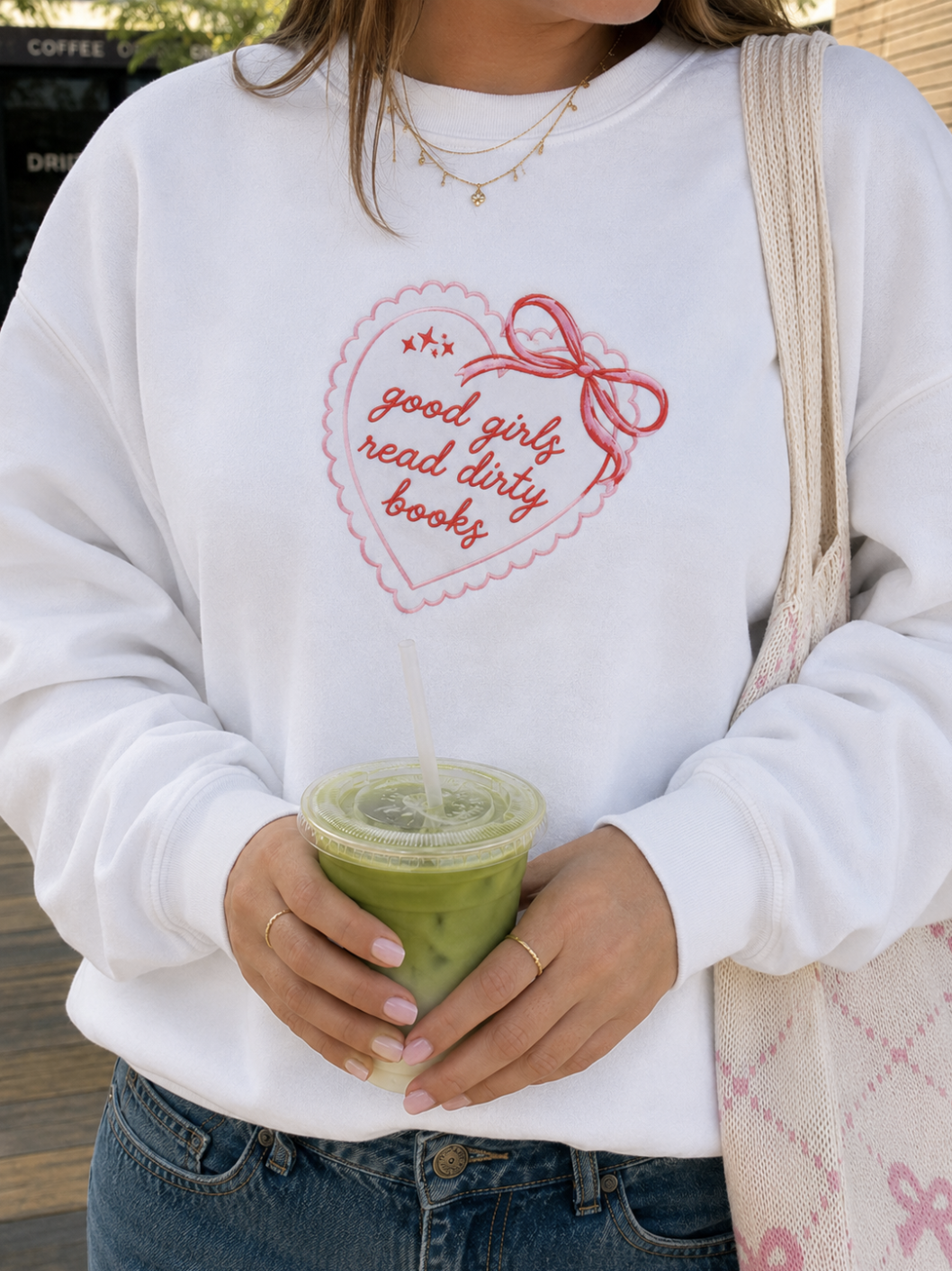 Good Girls Read Dirty Books Crewneck