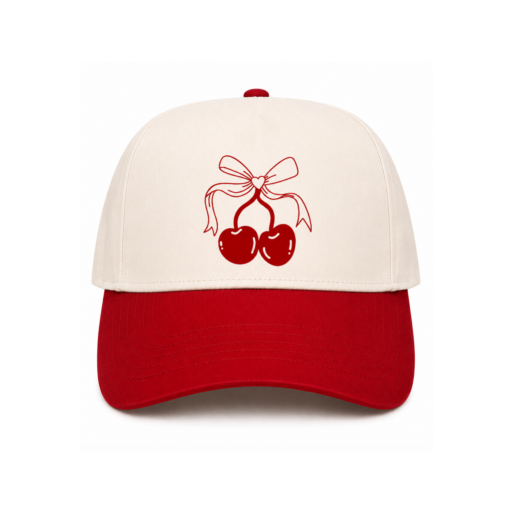 Cherries In Bow Canvas Hat