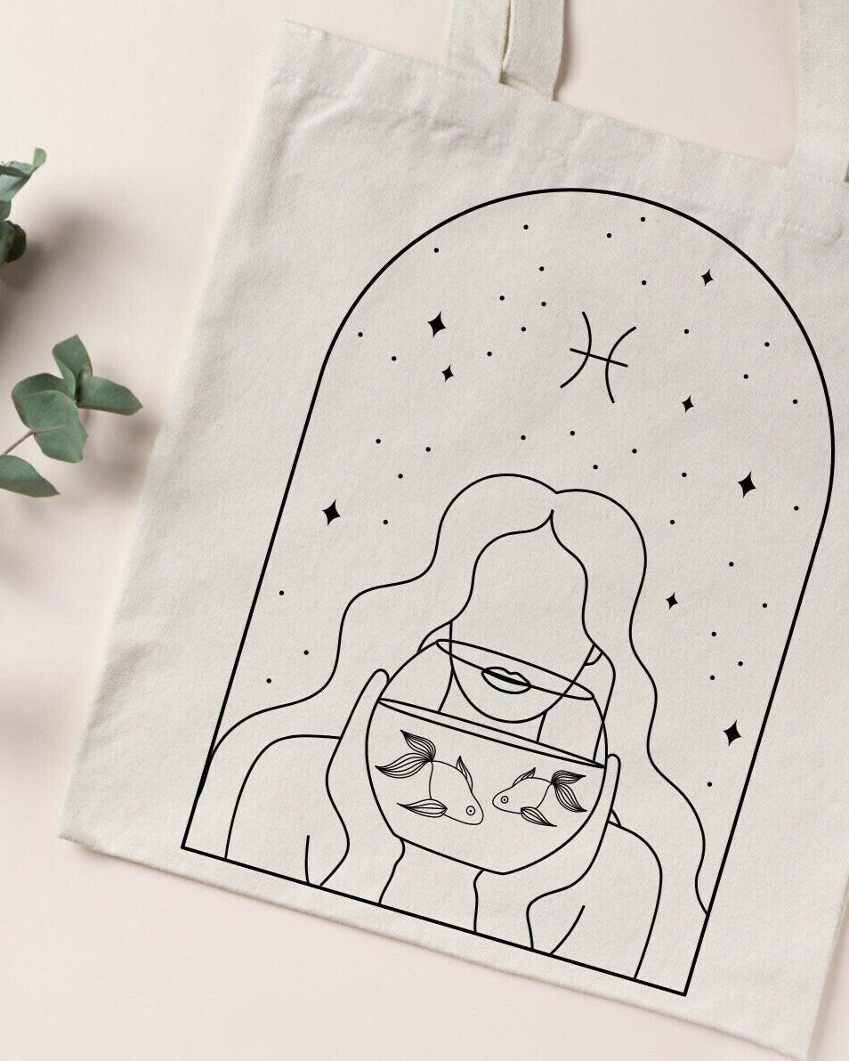 Pisces Horoscope Tote Bag