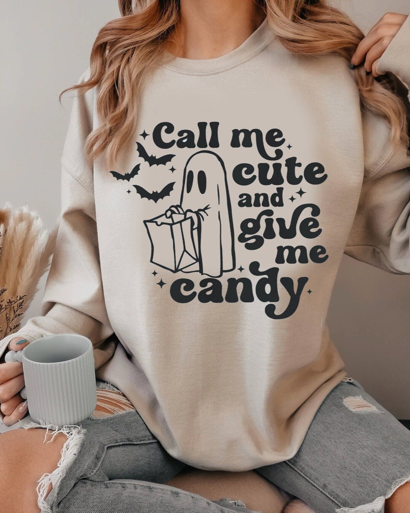 Call Me Cute and Give Me Candy Crewneck