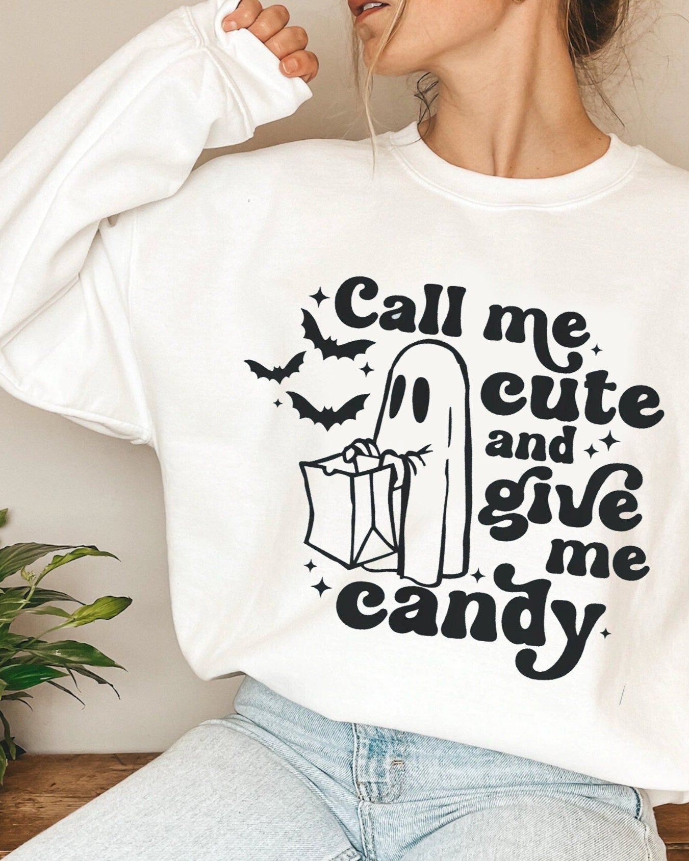 Call Me Cute and Give Me Candy Crewneck