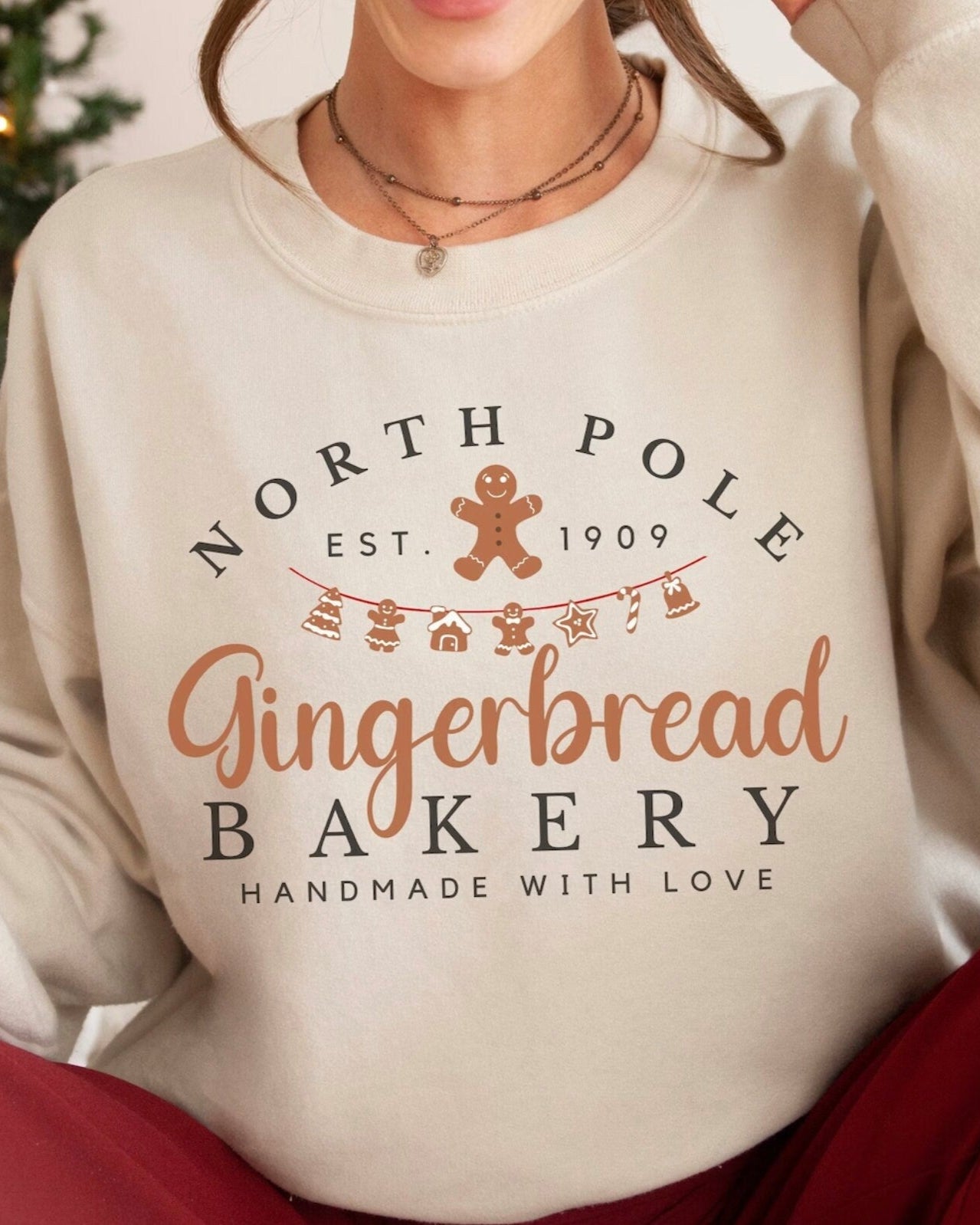 North Pole Gingerbread Bakery Crewneck