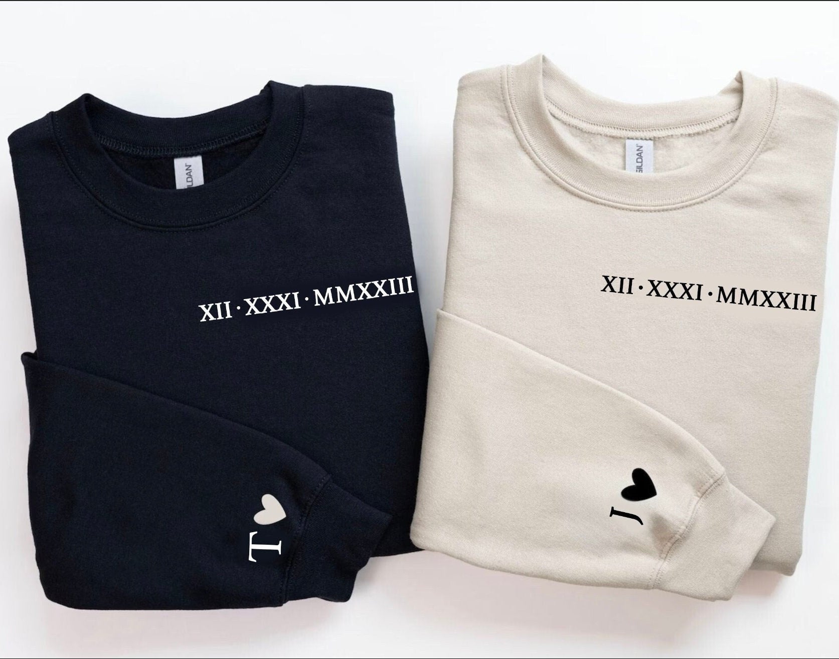Custom Roman Numeral Couples Crewneck