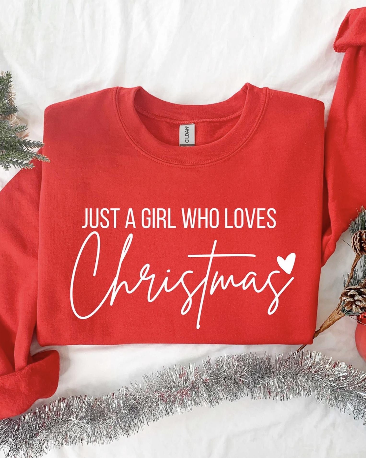 Just A girl Who Loves Christmas Crewneck