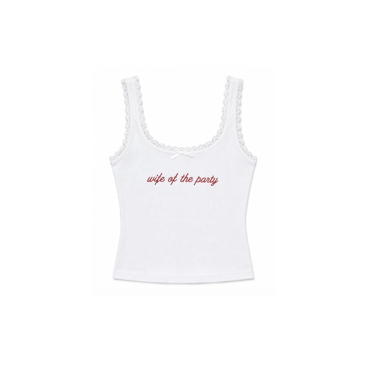 Wife Of The Party Lace Trim Tank
