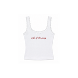 Wife Of The Party Lace Trim Tank